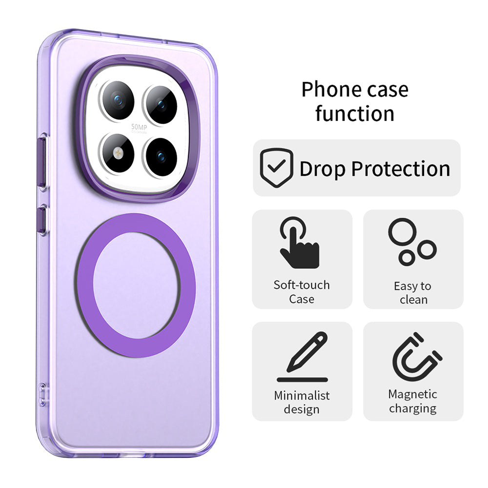 Custodia MagSafe per Xiaomi Poco M8 Pro / Redmi Note 15 Pro+ 5G, Techsuit, CandyCase, Viola