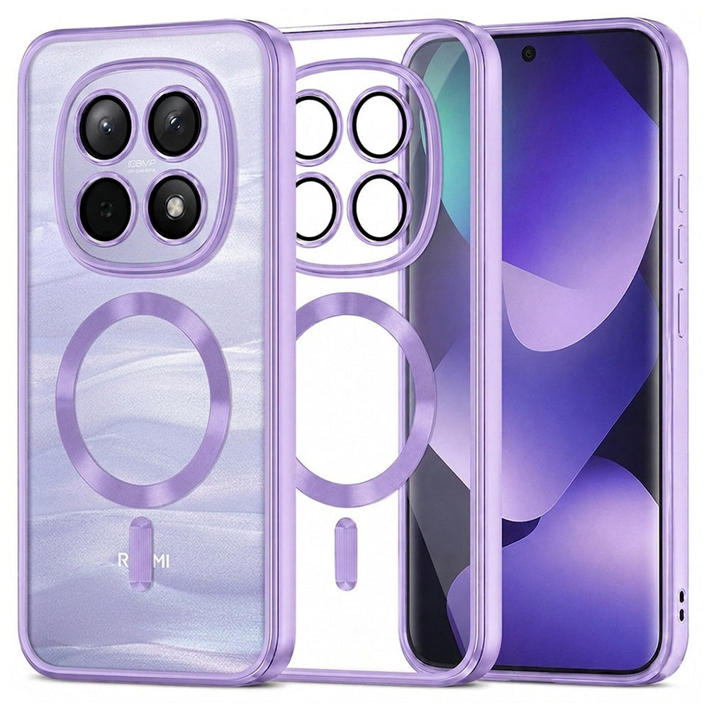 Coque MagSafe pour Xiaomi Poco M8 / Redmi Note 15 5G / Note 15 4G, Techsuit, Luxury Crystal, Violet Clair