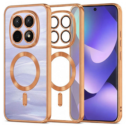 Coque MagSafe pour Xiaomi Poco M8 / Redmi Note 15 5G / Note 15 4G, Techsuit, Luxury Crystal, Orange