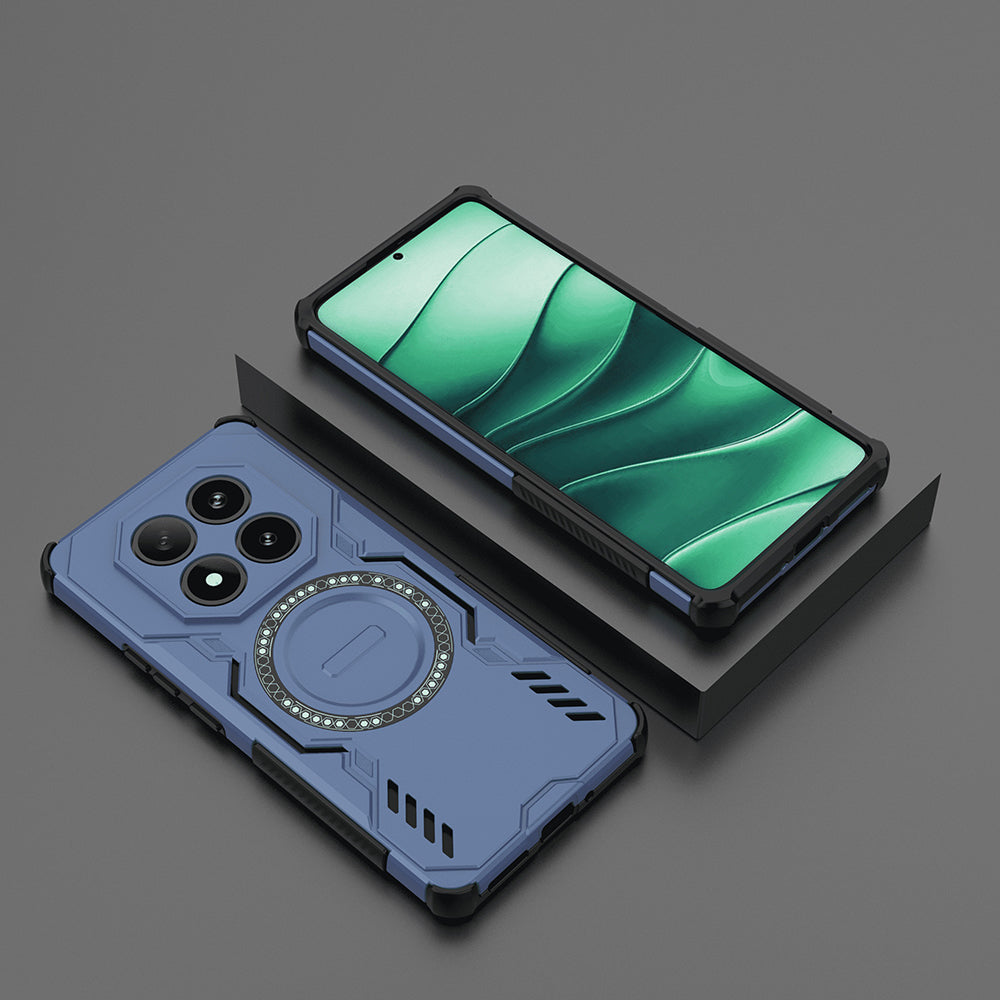 Coque MagSafe pour Xiaomi Poco X7 / Redmi Note 14 Pro 5G, Techsuit, ArmorMag, Bleue