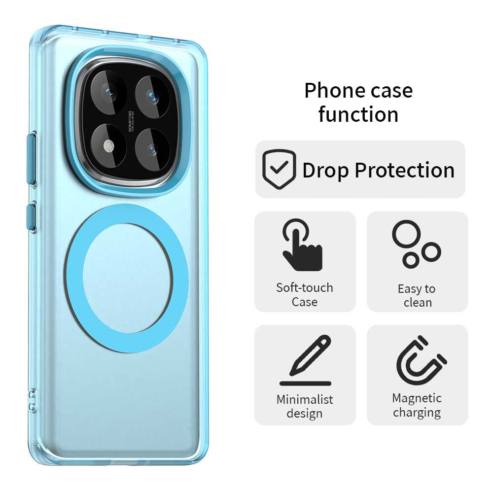 Custodia MagSafe per Xiaomi Poco X7 / Redmi Note 14 Pro 5G, Techsuit, CandyCase, Blu