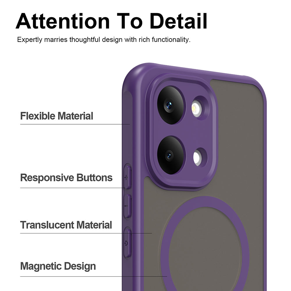 Coque MagSafe pour Xiaomi Poco X8 Pro Max, Techsuit, HaloFrost II, Violet