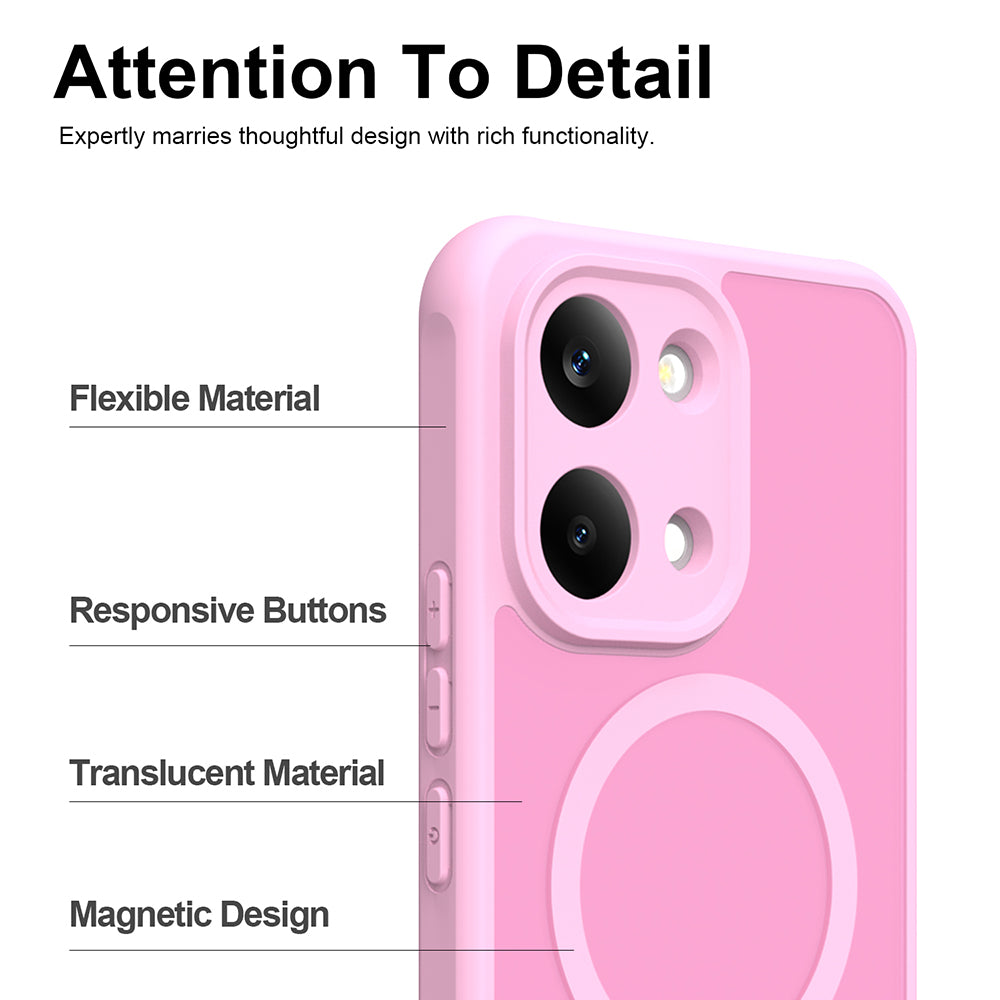 Coque MagSafe pour Xiaomi Poco X8 Pro Max, Techsuit, HaloFrost II, Rose