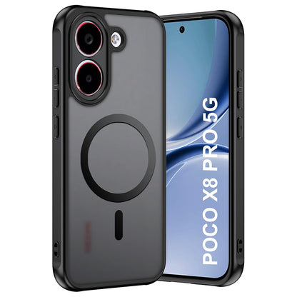Coque MagSafe pour Xiaomi Poco X8 Pro, Techsuit, PureFrost, Noir Satiné