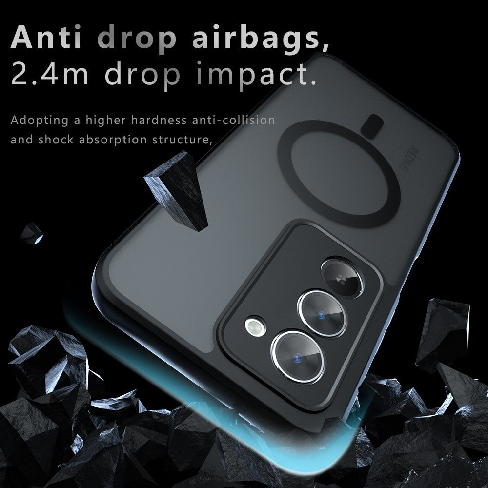 Étui MagSafe pour Xiaomi Redmi 15 5G / 15 4G, Techsuit, PureFrost, Noir Satiné