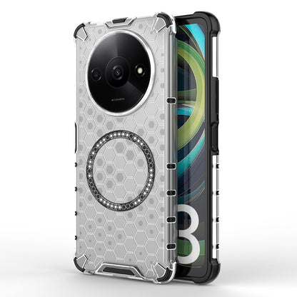Coque MagSafe pour Xiaomi Redmi A3x / A3, Techsuit, HoneyComb Shield, Blanche