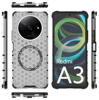 Coque MagSafe pour Xiaomi Redmi A3x / A3, Techsuit, HoneyComb Shield, Blanche