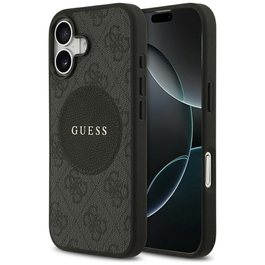 Étui MagSafe pour Apple iPhone 17, Guess, 4G Circle Classic Logo, Noir