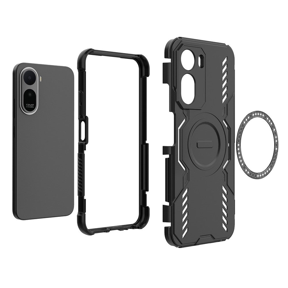 Custodia MagSafe per Xiaomi Redmi A7 Pro 4G, Techsuit, ArmorMag, Nera