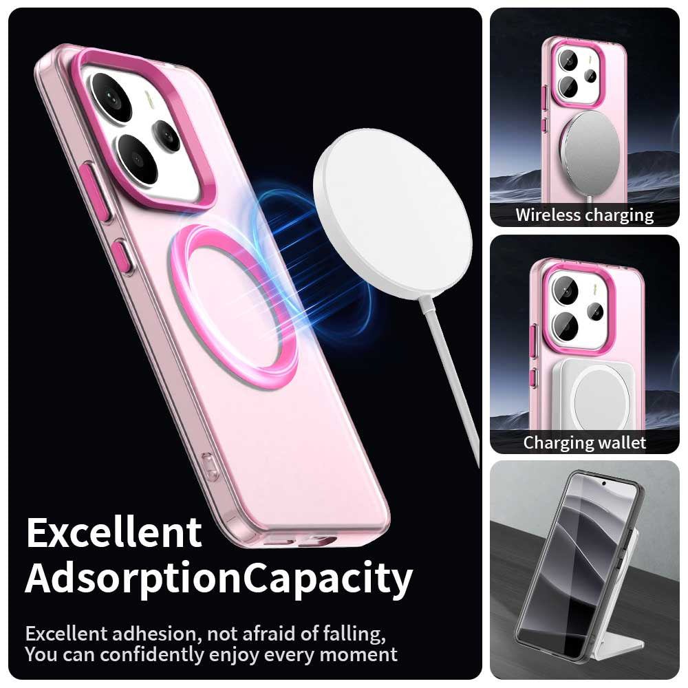 Custodia MagSafe per Xiaomi Redmi Note 14 4G (Regionale), Techsuit, CandyCase, Rosa