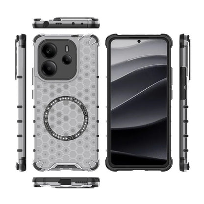 Custodia MagSafe per Xiaomi Redmi Note 14 4G (Regionale), Techsuit, HoneyComb Shield, Bianca