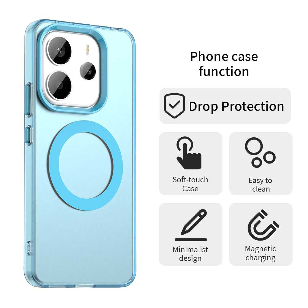 Custodia MagSafe per Xiaomi Redmi Note 14 5G, Techsuit, CandyCase, Blu