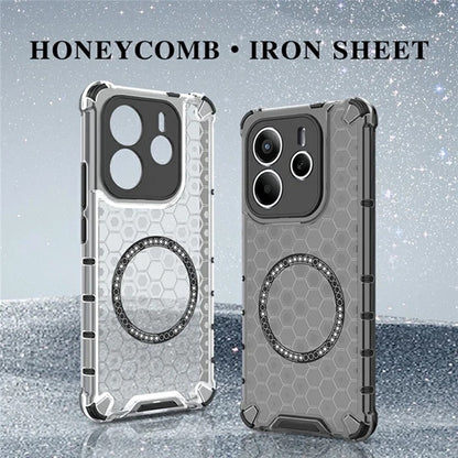 Coque MagSafe pour Xiaomi Redmi Note 14 5G, Techsuit, HoneyComb Shield, Blanche