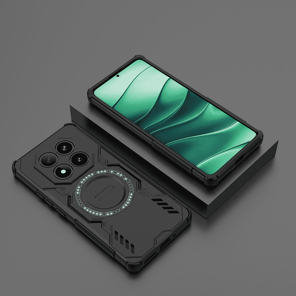 Custodia MagSafe per Xiaomi Redmi Note 14 Pro 4G, Techsuit, ArmorMag, Nera