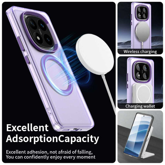 Coque MagSafe pour Xiaomi Redmi Note 14 Pro 4G, Techsuit, CandyCase, Violet