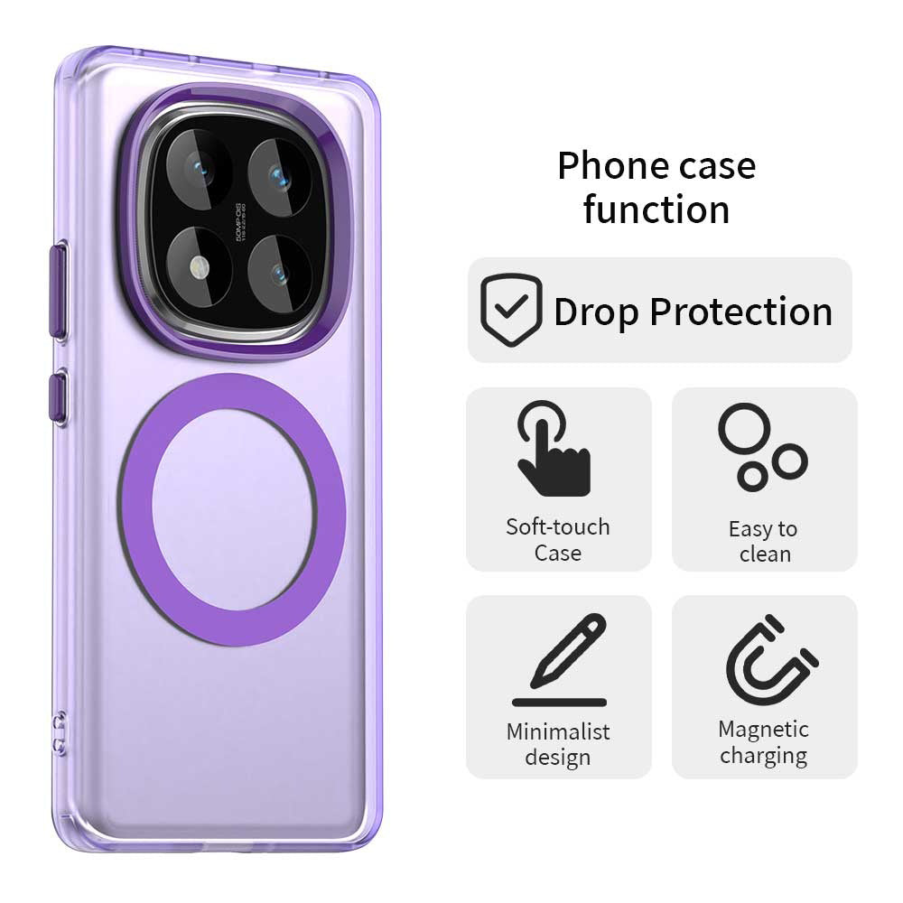 Custodia MagSafe per Xiaomi Redmi Note 14 Pro 4G, Techsuit, CandyCase, Viola