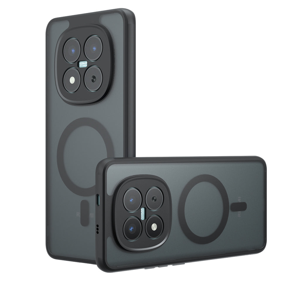 Custodia MagSafe per Xiaomi Redmi Note 15 Pro 4G, Techsuit, PureFrost, Nera Satinata