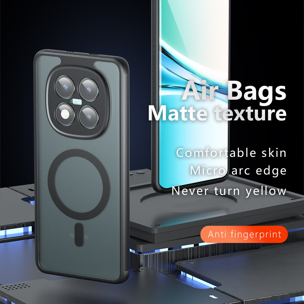 Custodia MagSafe per Xiaomi Redmi Note 15 Pro 4G, Techsuit, PureFrost, Nera Satinata