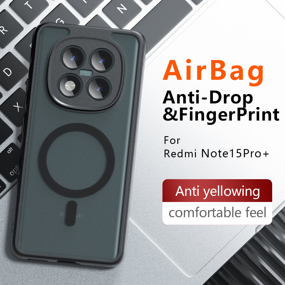 Custodia MagSafe per Xiaomi Redmi Note 15 Pro 4G, Techsuit, PureFrost, Nera Satinata