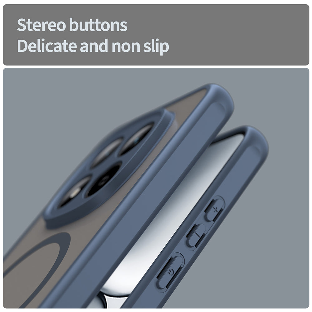 Custodia MagSafe per Xiaomi Redmi Note 15 Pro 5G, Techsuit, HaloFrost II, Blu Navy