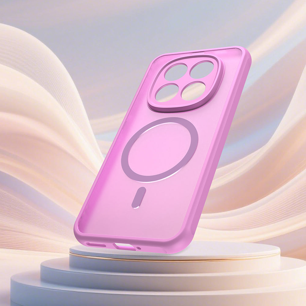 Custodia MagSafe per Xiaomi Redmi Note 15 Pro 5G, Techsuit, HaloFrost II, Rosa