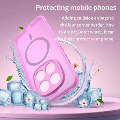 Custodia MagSafe per Xiaomi Redmi Note 15 Pro 5G, Techsuit, HaloFrost II, Rosa