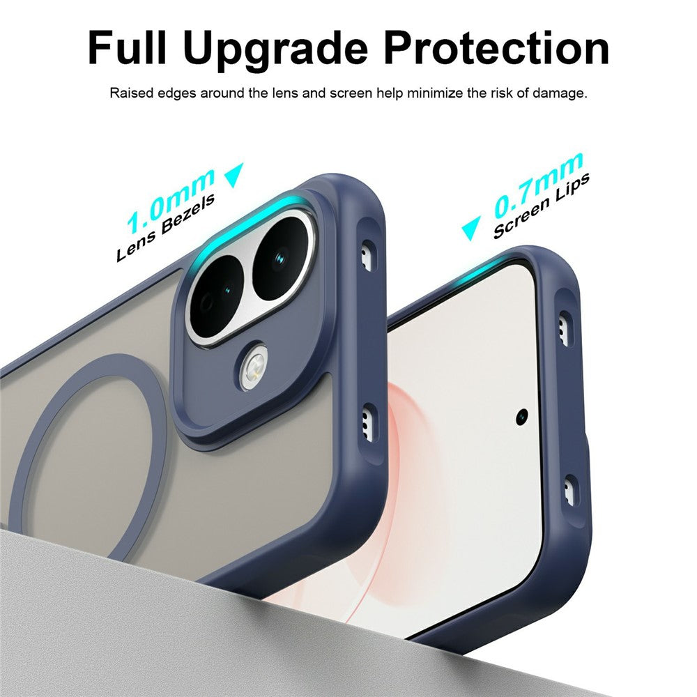 Custodia MagSafe per Xiaomi Redmi Note 17 Pro, Techsuit, HaloFrost II, blu navy