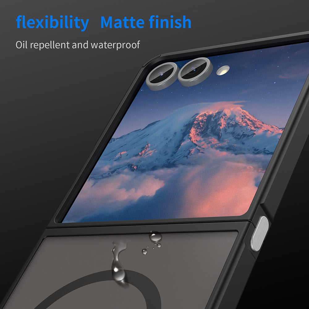 MagSafe-Hülle für Samsung Galaxy Z Flip7 F766, Techsuit, HaloFrost II, Schwarz