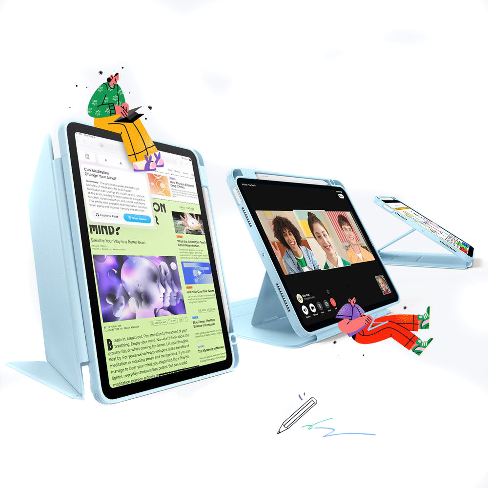Coque pour Apple iPad Air 11 (2026) / iPad Air 11 (2025) / Air 11 (2024) / Air (2022) / Air (2020), ESR, Flip Hybrid, Bleue