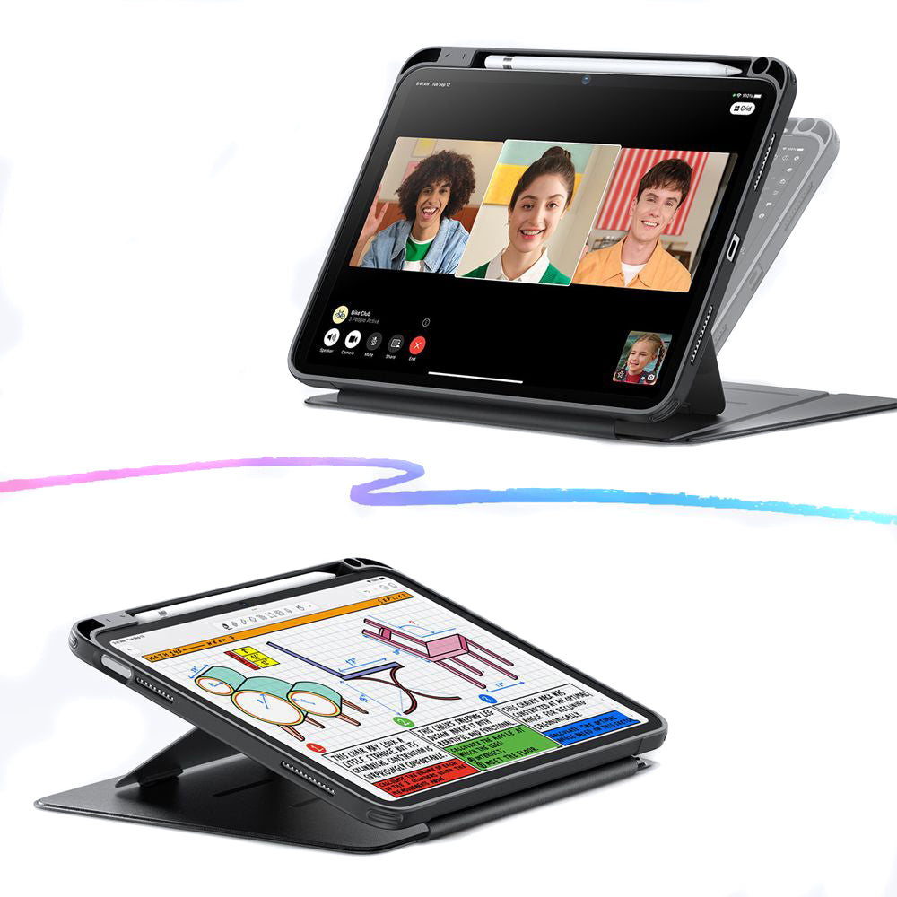 Housse pour Apple iPad (2025) / (2022), ESR, Flip Hybrid, Noire, Reconditionnée