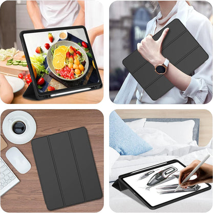 Custodia per Apple iPad Pro 12.9 (2022) / Pro 12.9 (2021) / Pro 12.9 (2020) / Pro 12.9 (2018), Techsuit, Flex Trifold, Nera