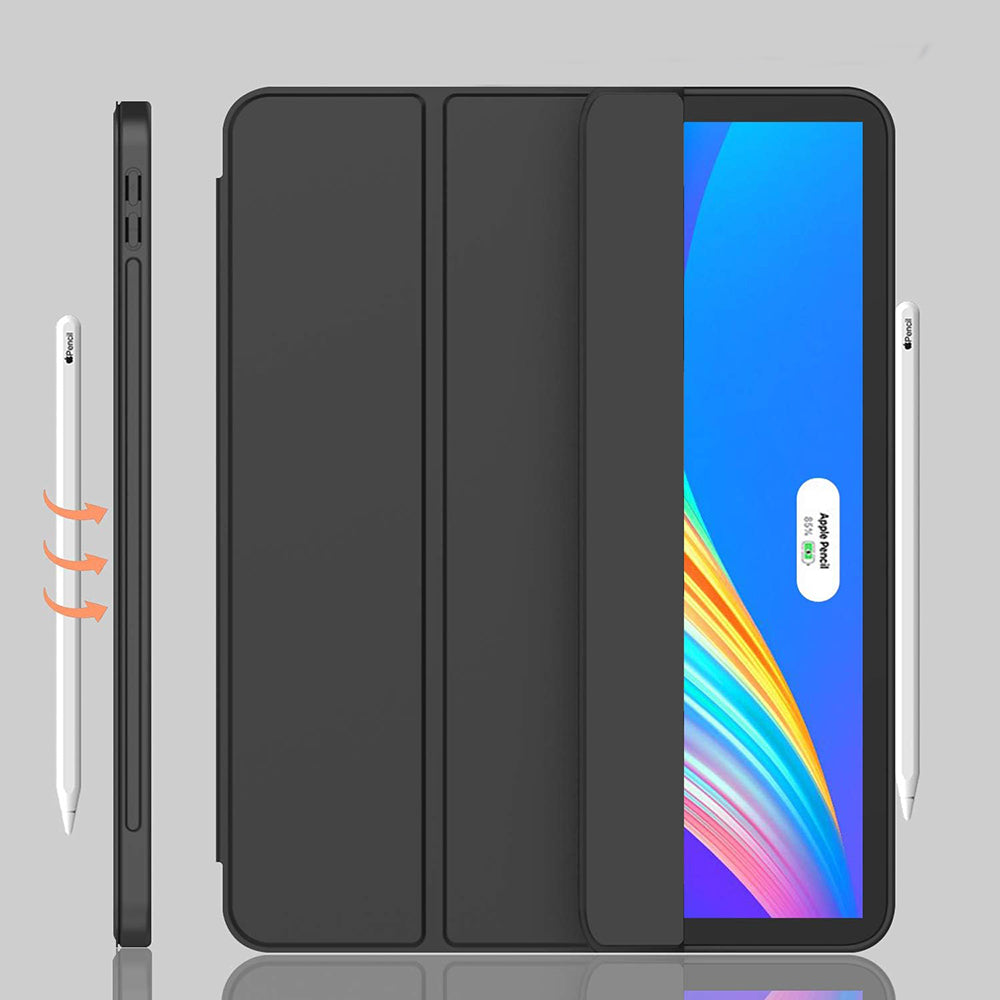 Custodia per Apple iPad Pro 12.9 (2022) / Pro 12.9 (2021) / Pro 12.9 (2020) / Pro 12.9 (2018), Techsuit, Flex Trifold, Nera