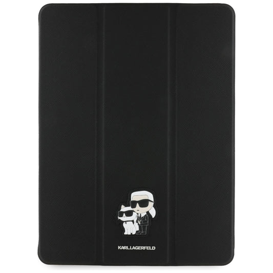 Étui pour Apple iPad Pro 13 (2024), Karl Lagerfeld, Saffiano Karl & Choupette, Noir.