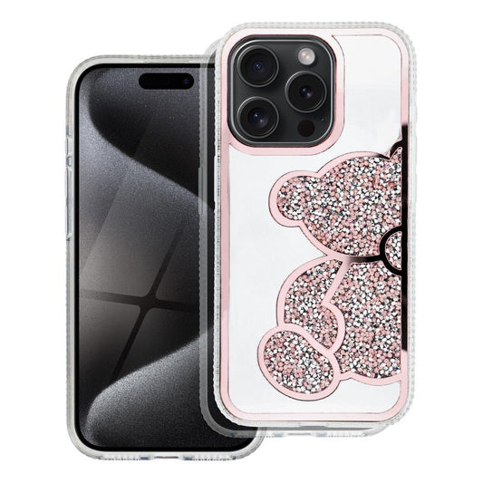 Coque pour Apple iPhone 15 Pro, OEM, Teddy Bear, Rose