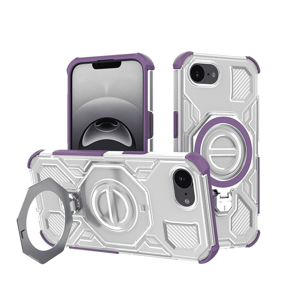 Coque pour Apple iPhone 17e / 16e, Techsuit, Carbon Shield Pro, Violet