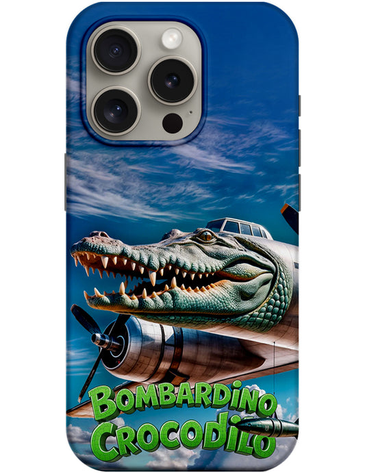 Custodia per Apple iPhone 14 Pro, Perfect Case, Italian Brainrot Bombardino Crocodilo, Multicolore