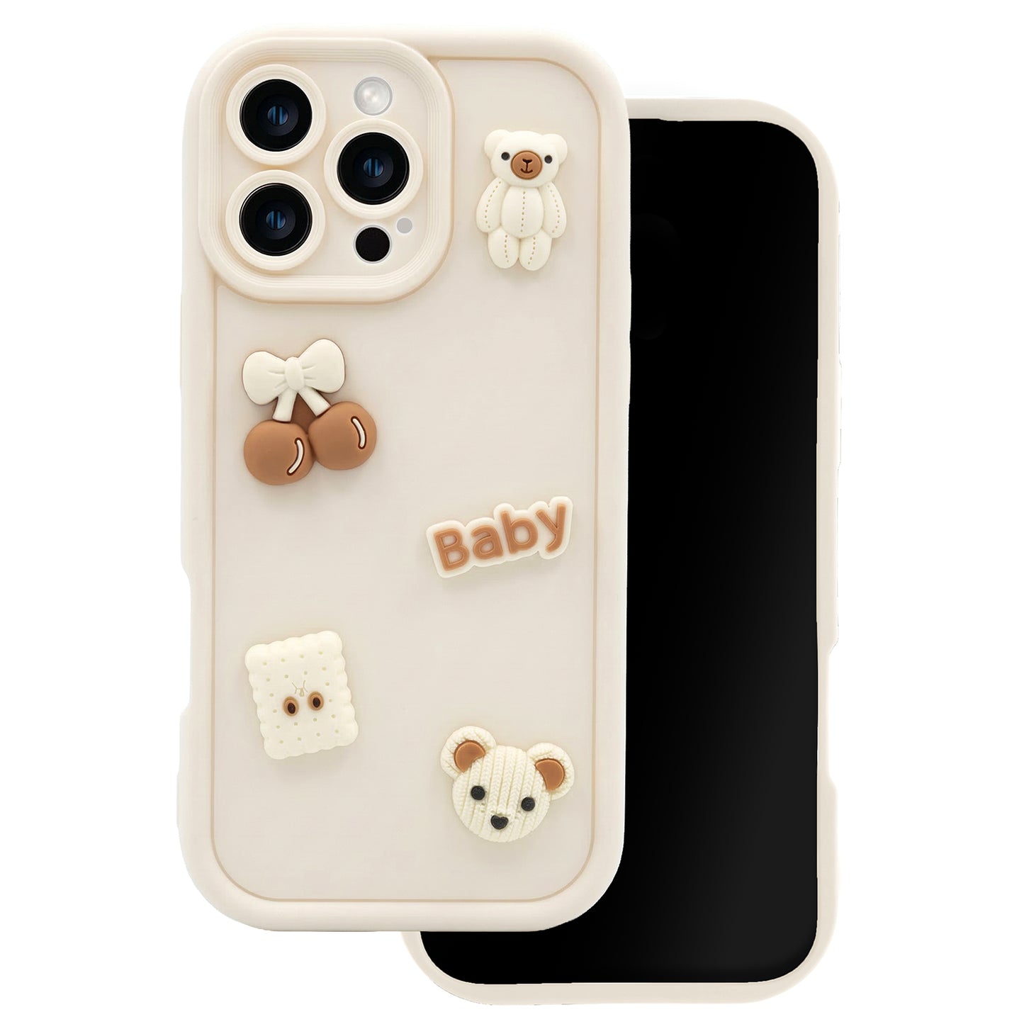 Coque pour Apple iPhone 17, OEM, Ultra Trendy 3D Bear, Beige
