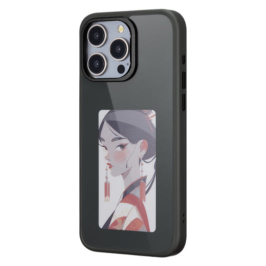 Coque pour Apple iPhone 13 Pro Max, OEM, Écran E-Ink Personnalisé, Noir