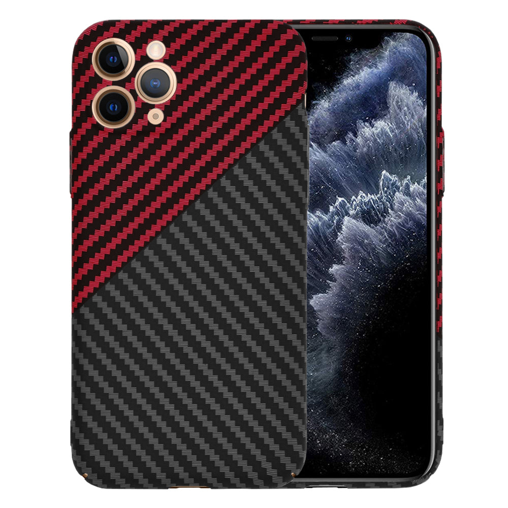 Coque pour Apple iPhone 11 Pro, Techsuit, Carbonite FiberShell, Noir Rouge