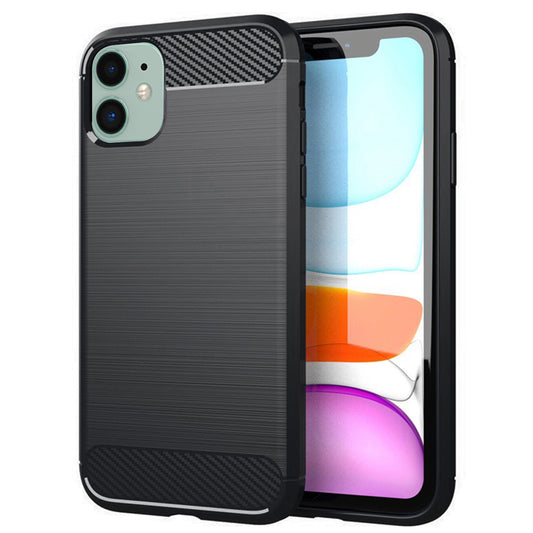 Coque pour Apple iPhone 11, Techsuit, Carbone, Noire