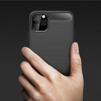 Custodia per Apple iPhone 11, Techsuit, Carbonio, Nera