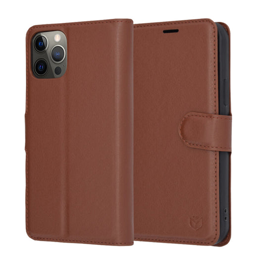 Custodia per Apple iPhone 12 Pro, Techsuit, Leather Folio, Marrone