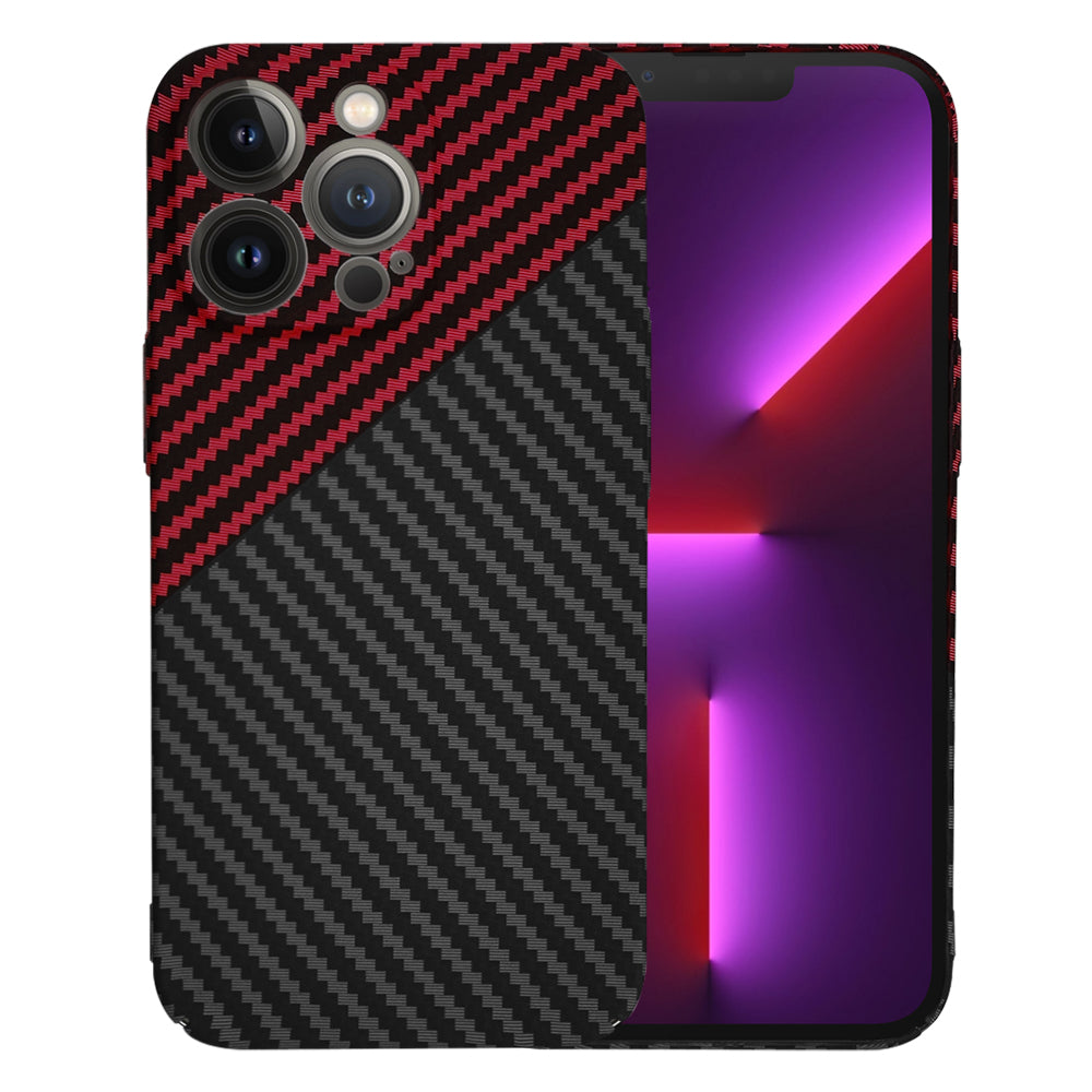 Case for Apple iPhone 13 Pro, Techsuit, Carbonite FiberShell, Black Red