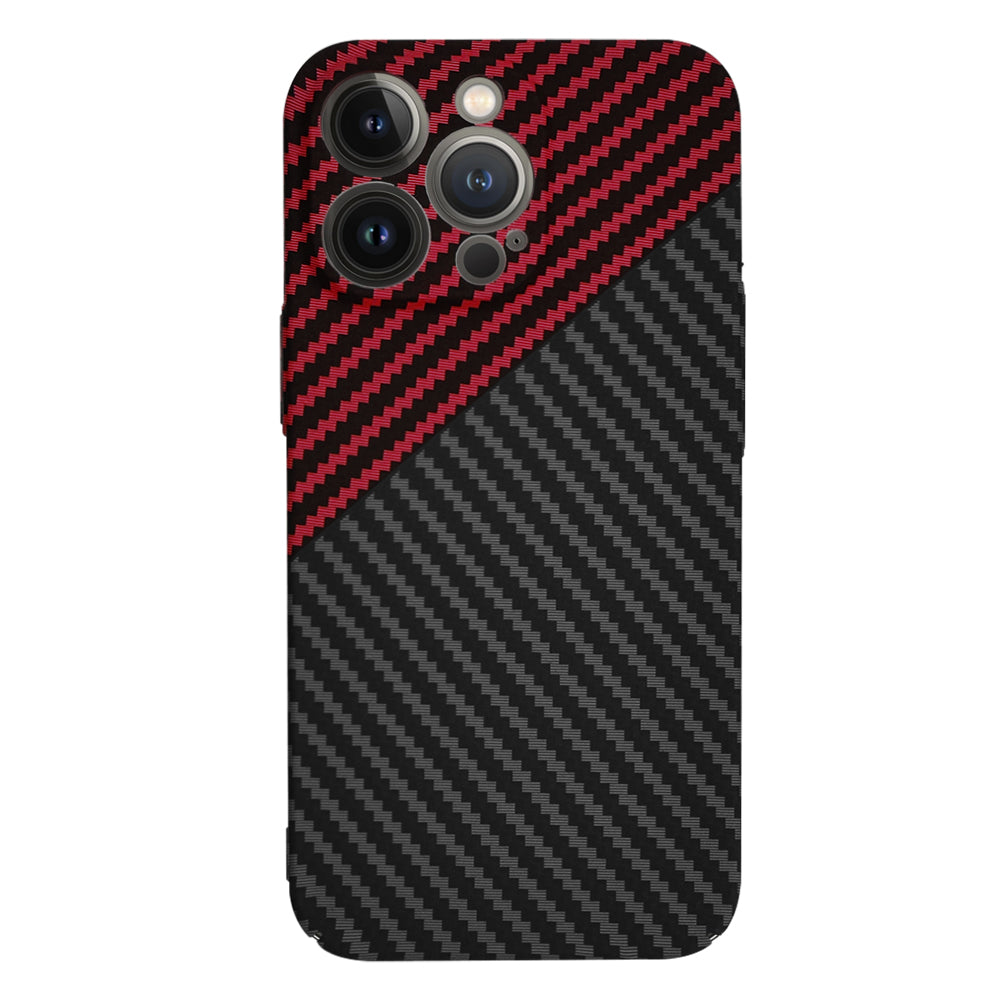 Case for Apple iPhone 13 Pro, Techsuit, Carbonite FiberShell, Black Red