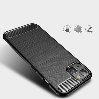 Custodia per Apple iPhone 13, Techsuit, Carbonio, Nera
