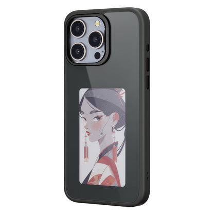 Coque pour Apple iPhone 14 Pro Max, OEM, Écran personnalisé E-Ink, Noir