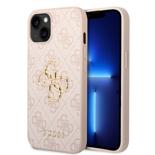 Custodia per Apple iPhone 14, Guess, 4G Metal Logo, Rosa