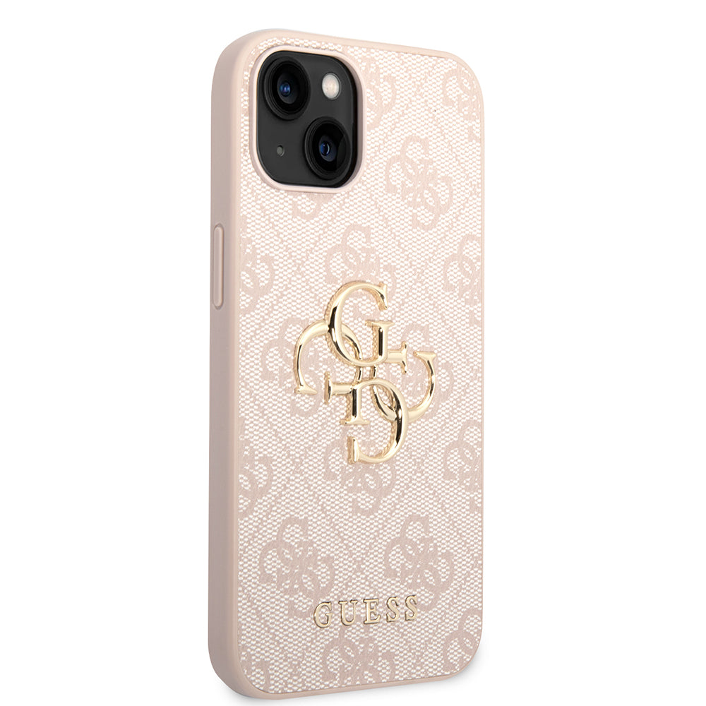 Étui pour Apple iPhone 14, Guess, Logo Métal 4G, Rose