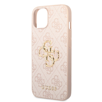 Étui pour Apple iPhone 14, Guess, Logo Métal 4G, Rose