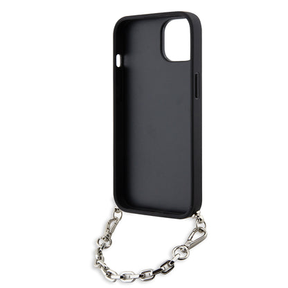 Étui pour Apple iPhone 14, Karl Lagerfeld, Saffiano Monogram Chain, Argenté